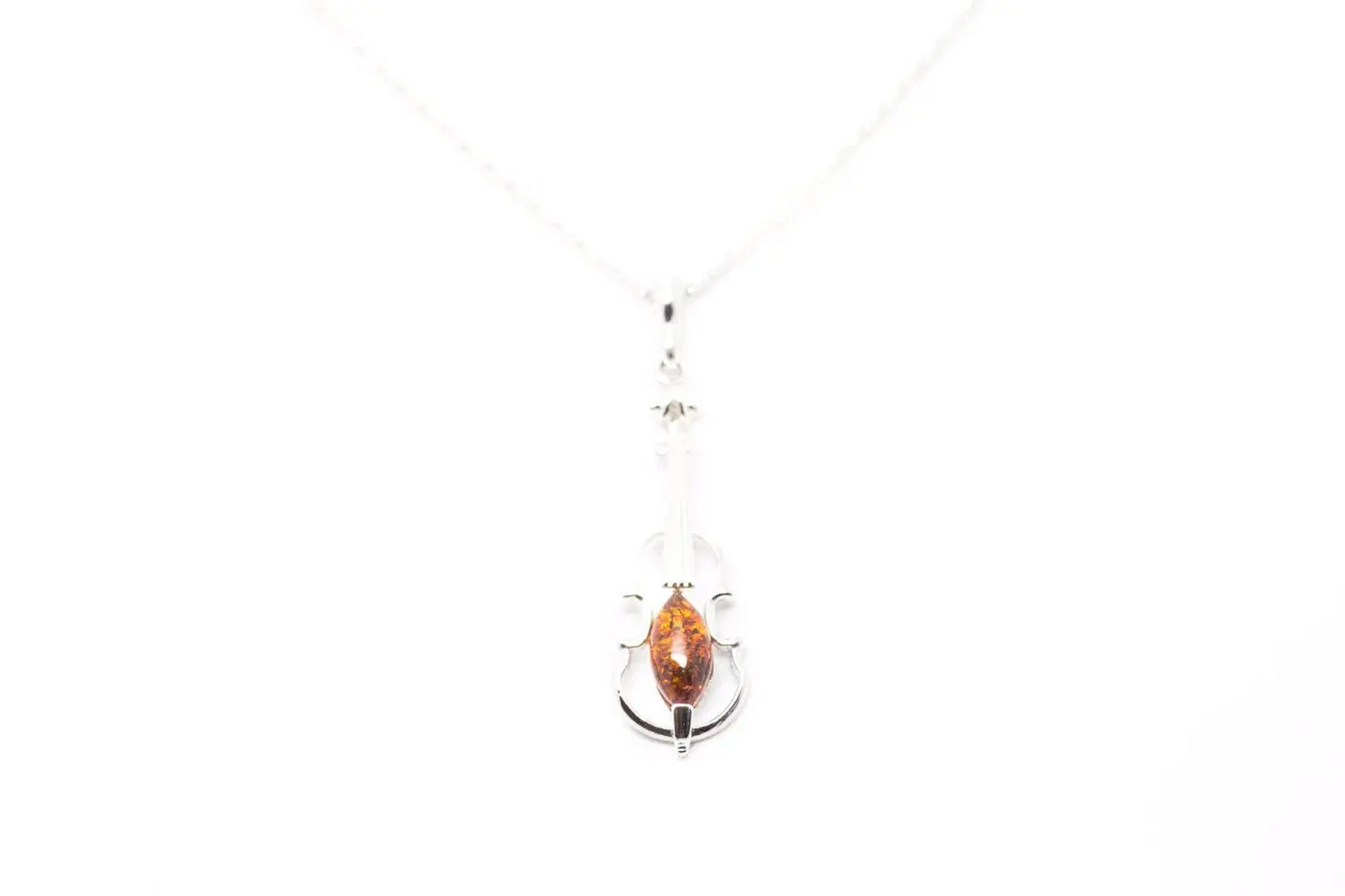 Amber Violin Pendant