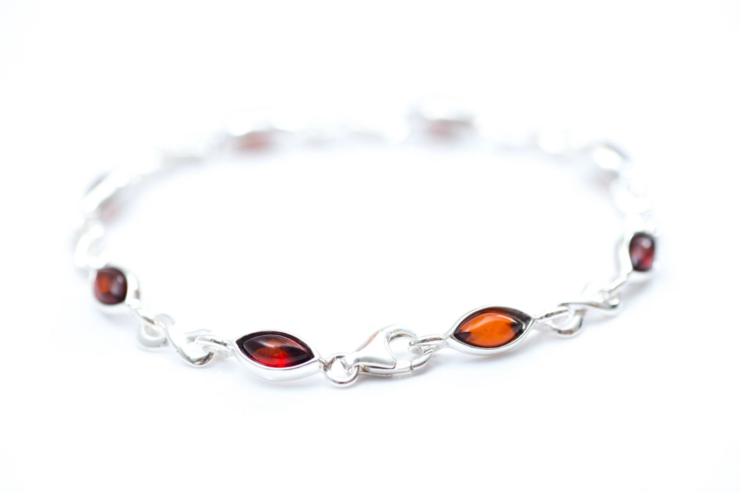 Cherry Amber Infinity Bracelet