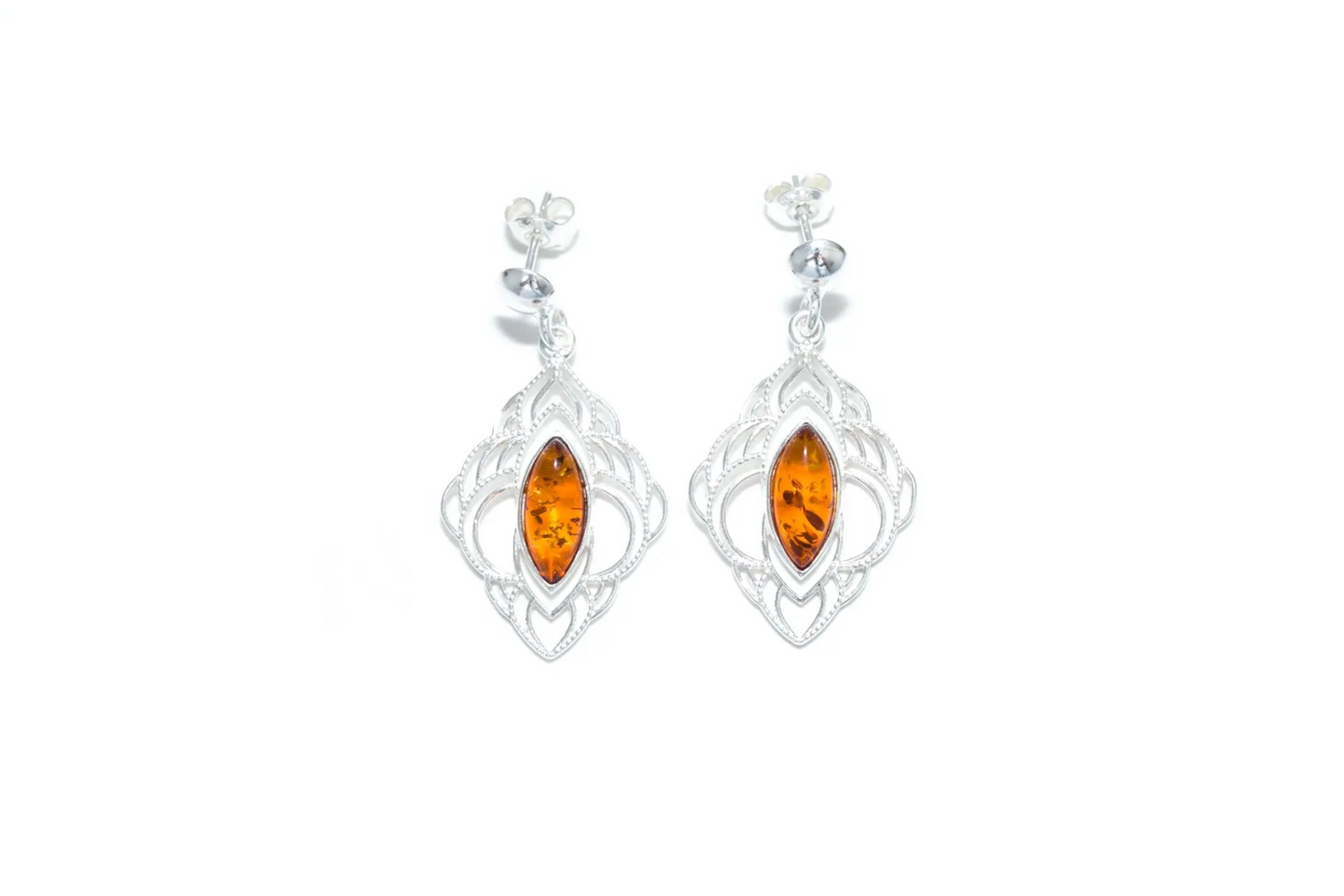 Chandelier Frame Baltic Amber Earrings