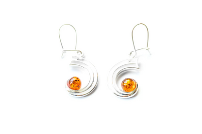 Modern Amber Orbit Earrings