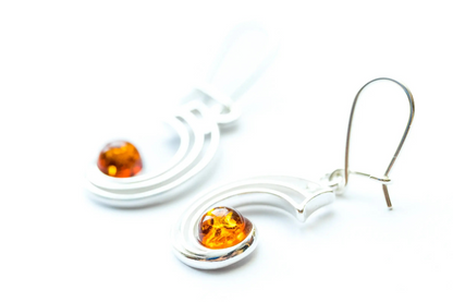 Modern Amber Orbit Earrings