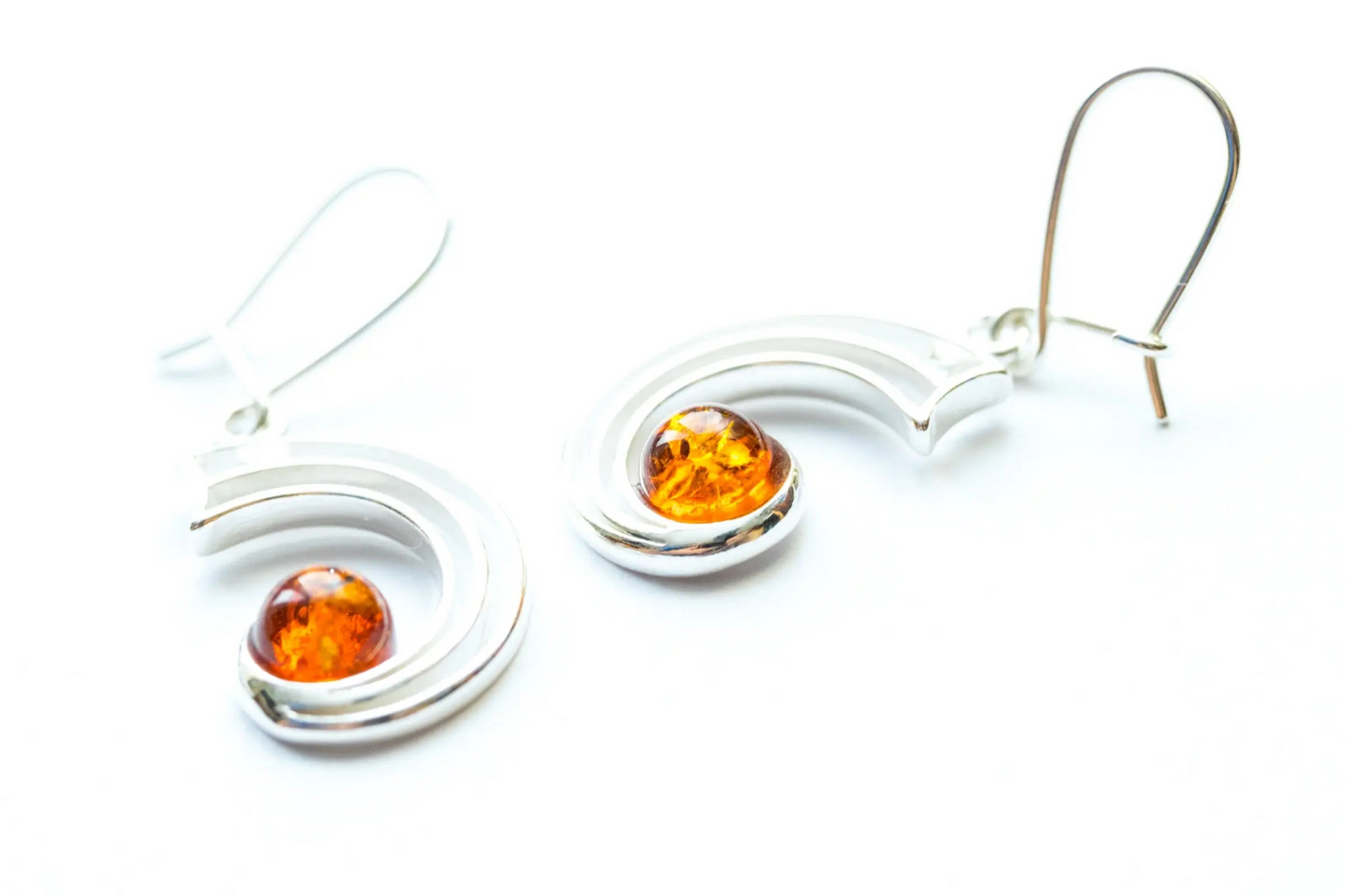 Modern Amber Orbit Earrings