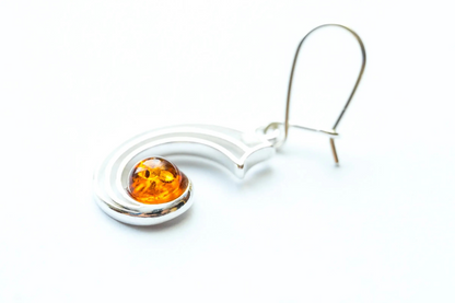 Modern Amber Orbit Earrings