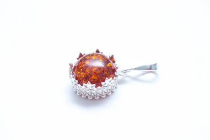 Princess Crown Amber Pendant