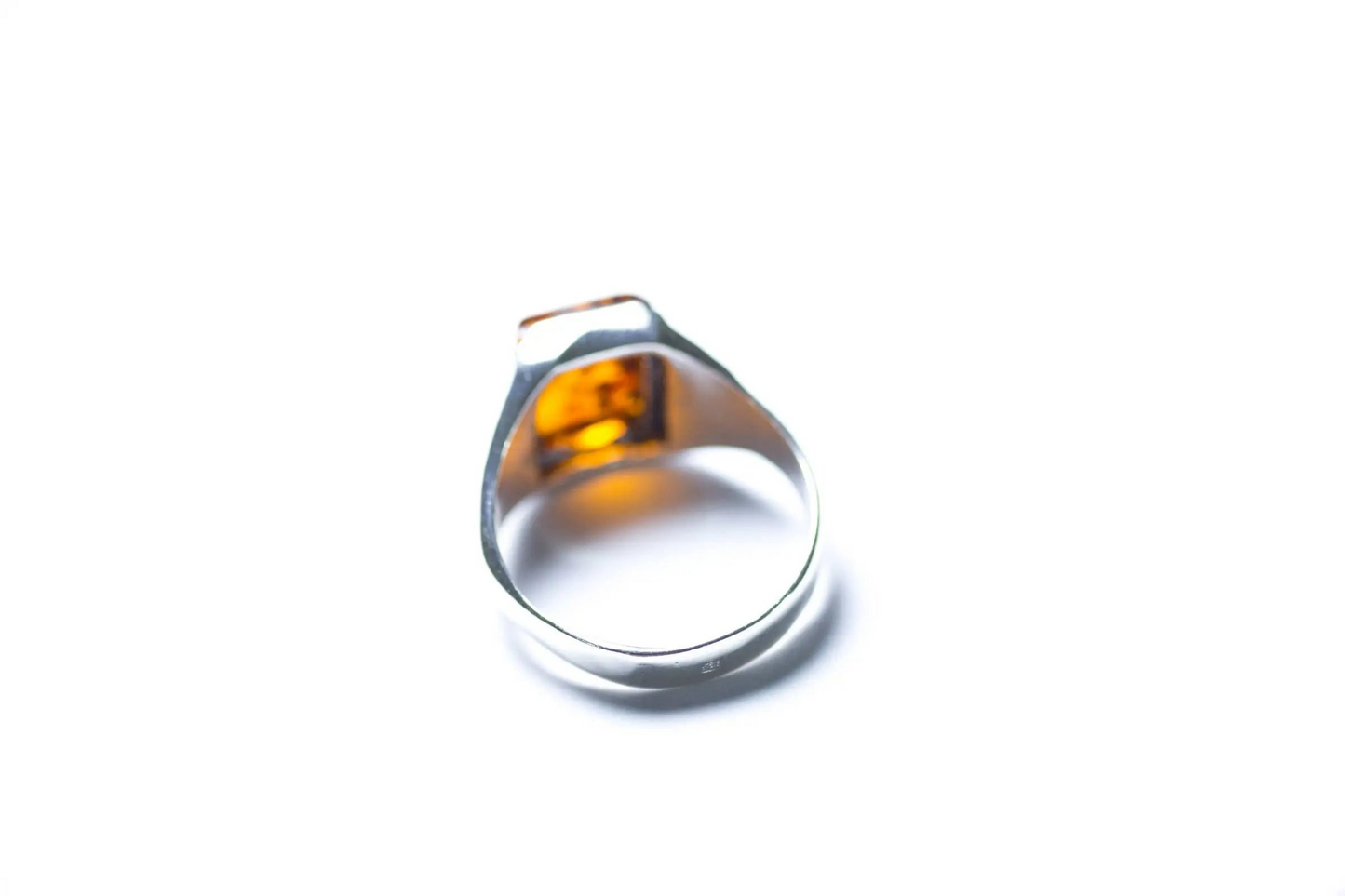 Men's Amber Solitaire Ring