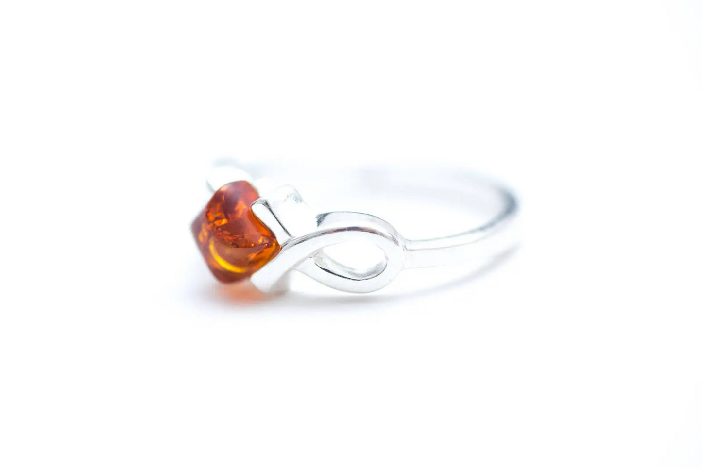 Amber Diamond Infinity Ring