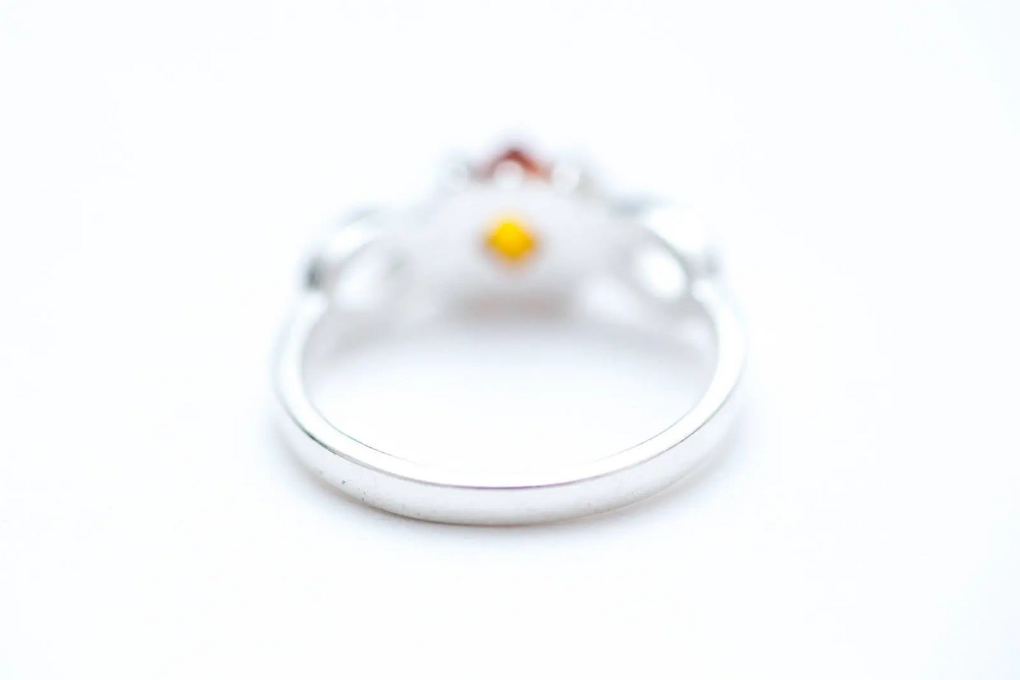 Amber Diamond Infinity Ring