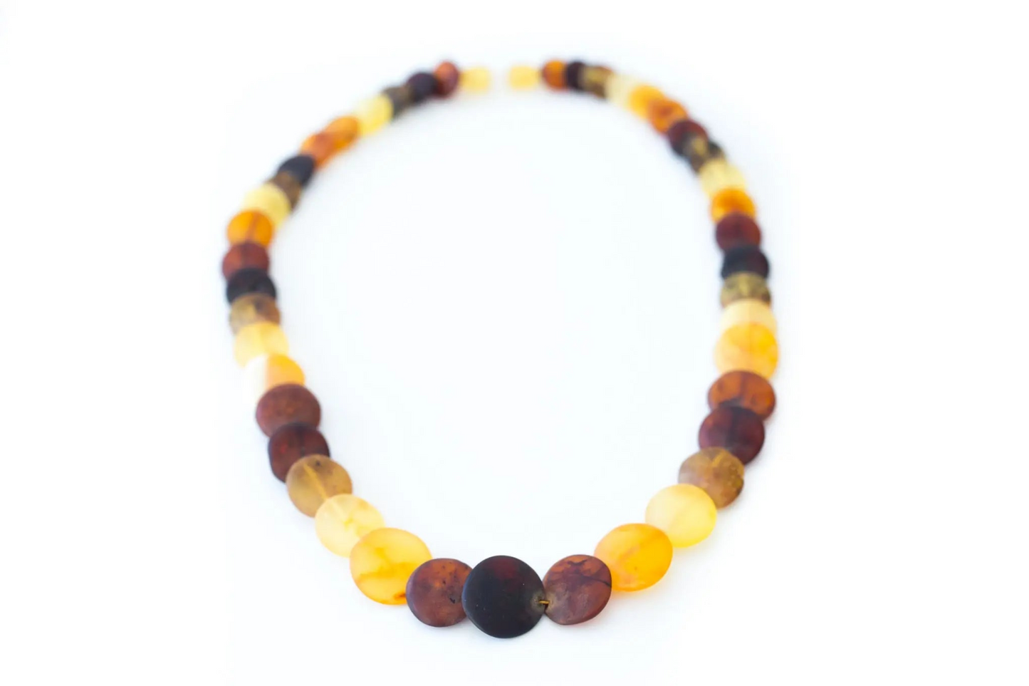 Multicolour Amber Disc Necklace