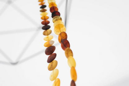 Multicolour Amber Disc Necklace