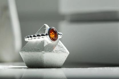 Amber Bubble Stacking Ring