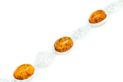 Alternating Filigree Statement Amber Bracelet