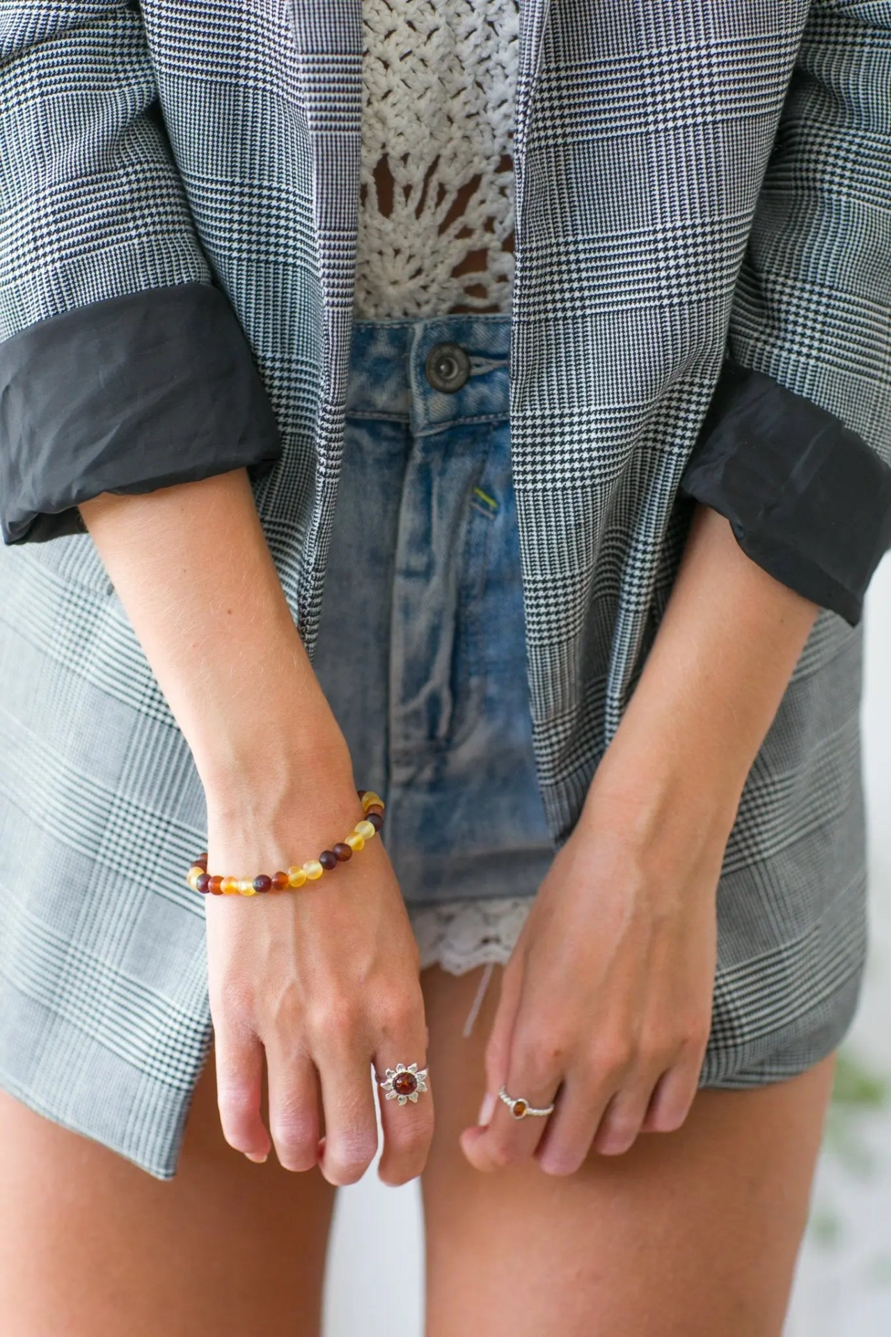 Colourful Amber Nugget Bead Bracelet