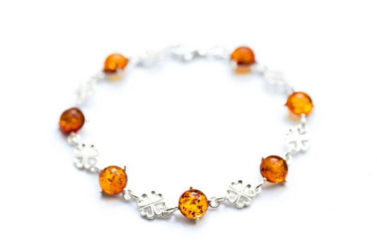 Lucky Clover Amber Bracelet