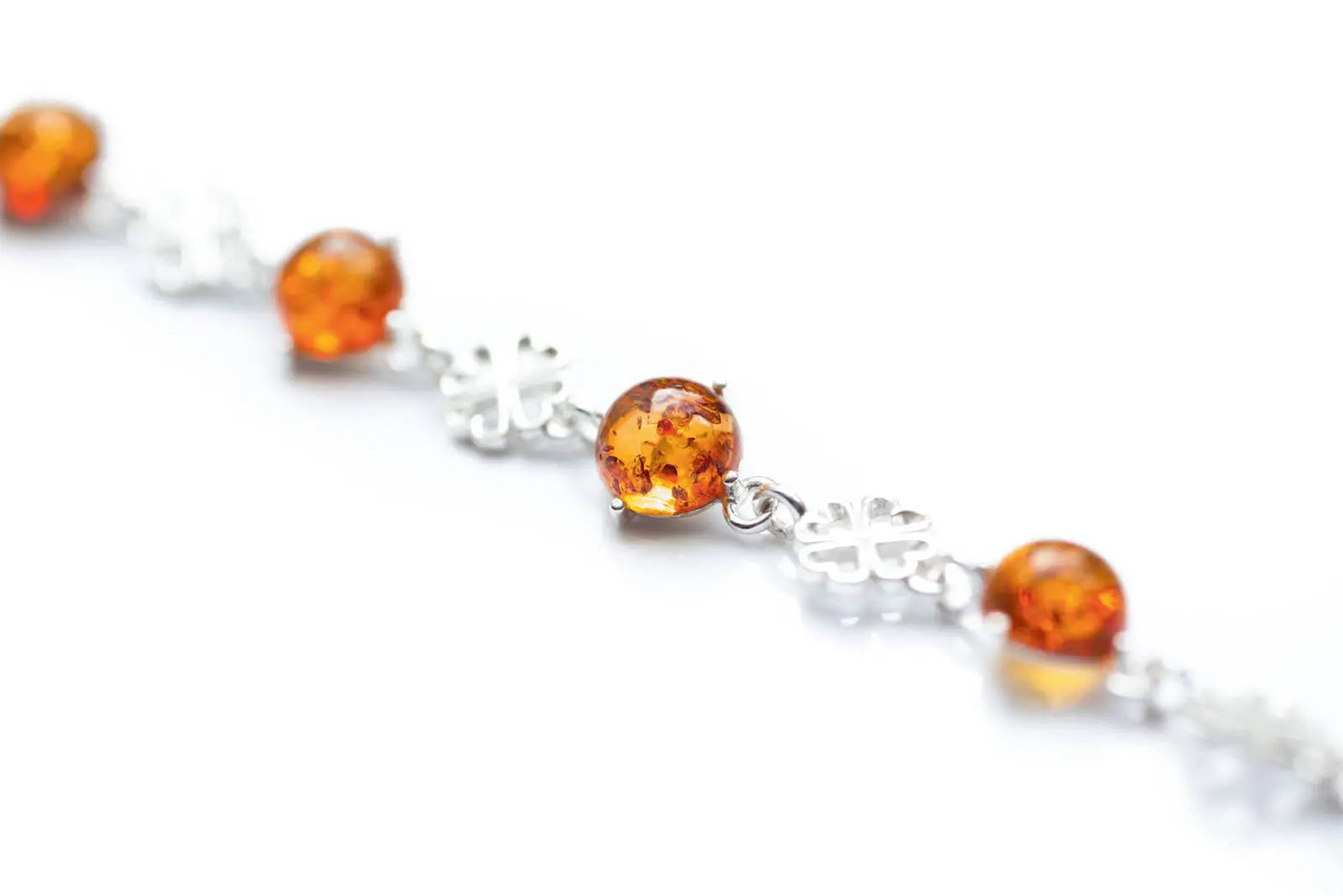 Lucky Clover Amber Bracelet