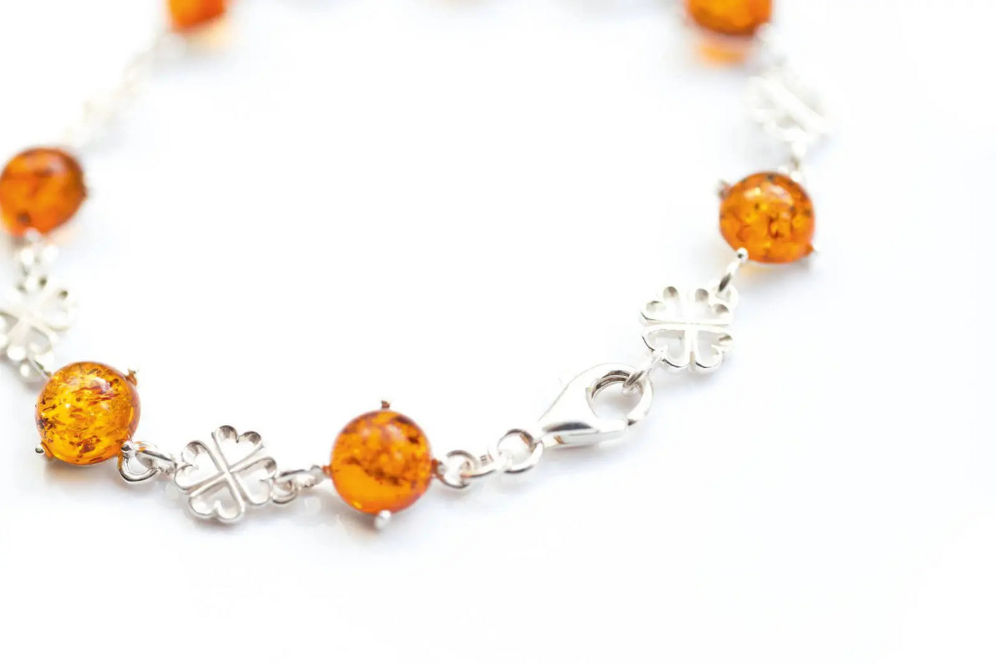 Lucky Clover Amber Bracelet