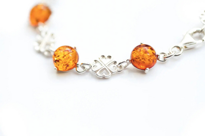 Lucky Clover Amber Bracelet