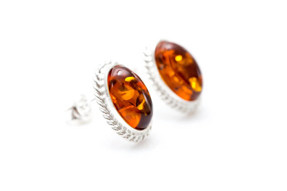 Amber Quintessence Stud Earrings