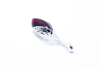 Fancy Top Cherry Amber Pendant