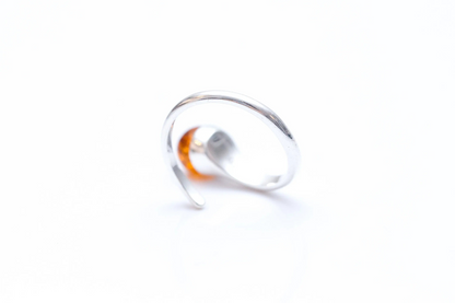 Minimal Amber Wrap Ring