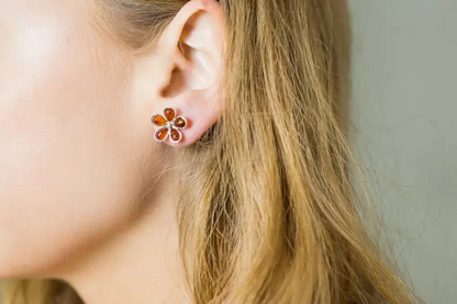 Amber Daisy Stud Earrings