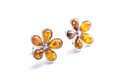 Amber Daisy Stud Earrings