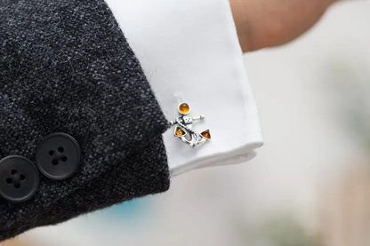 Amber Anchor Rope Cufflinks