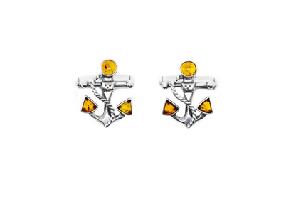 Amber Anchor Rope Cufflinks