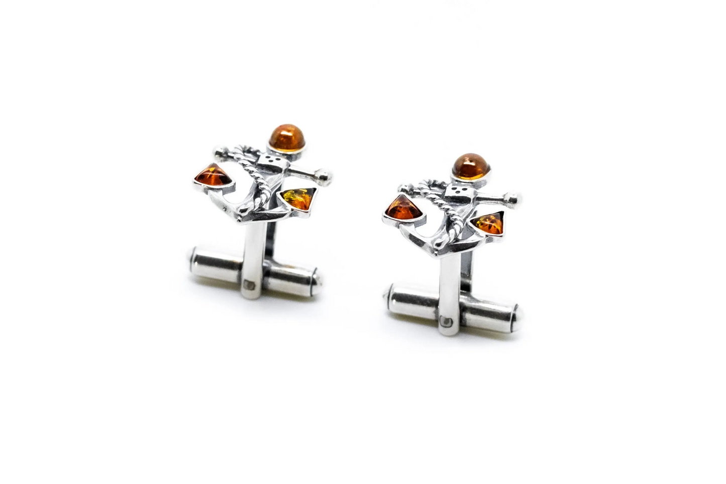 Amber Anchor Rope Cufflinks