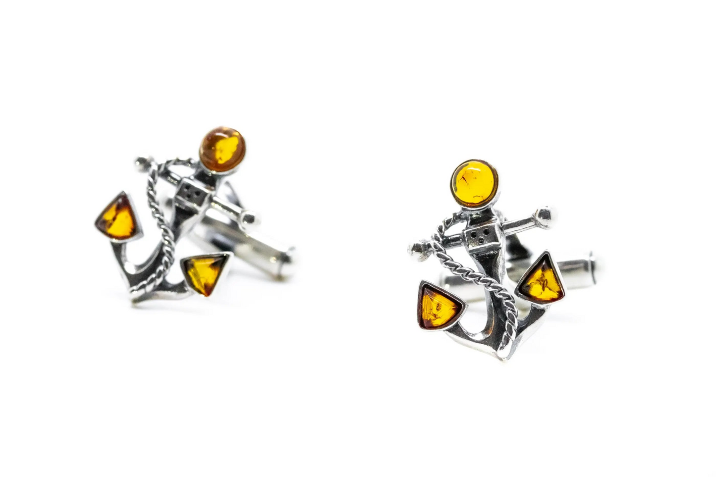 Amber Anchor Rope Cufflinks