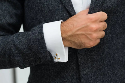 Amber Anchor Rope Cufflinks