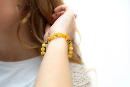 RAW Mixed Amber Sphere Bead Bracelet