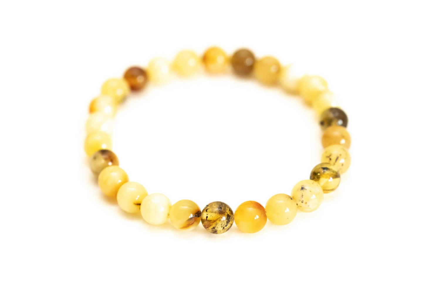 RAW Mixed Amber Sphere Bead Bracelet