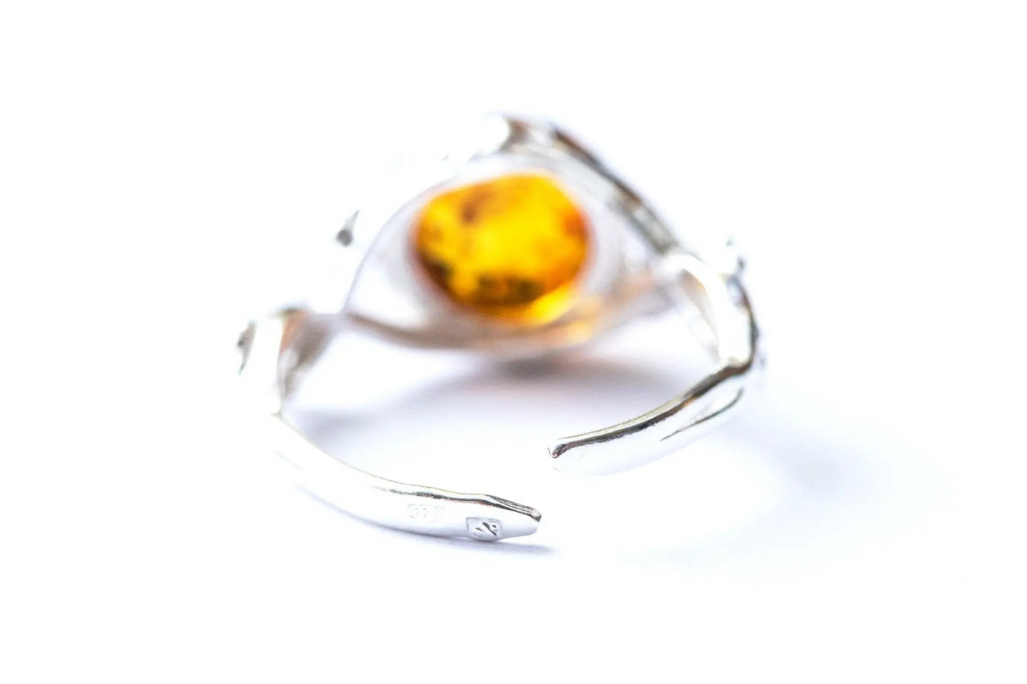 Dainty Floral Amber Ring