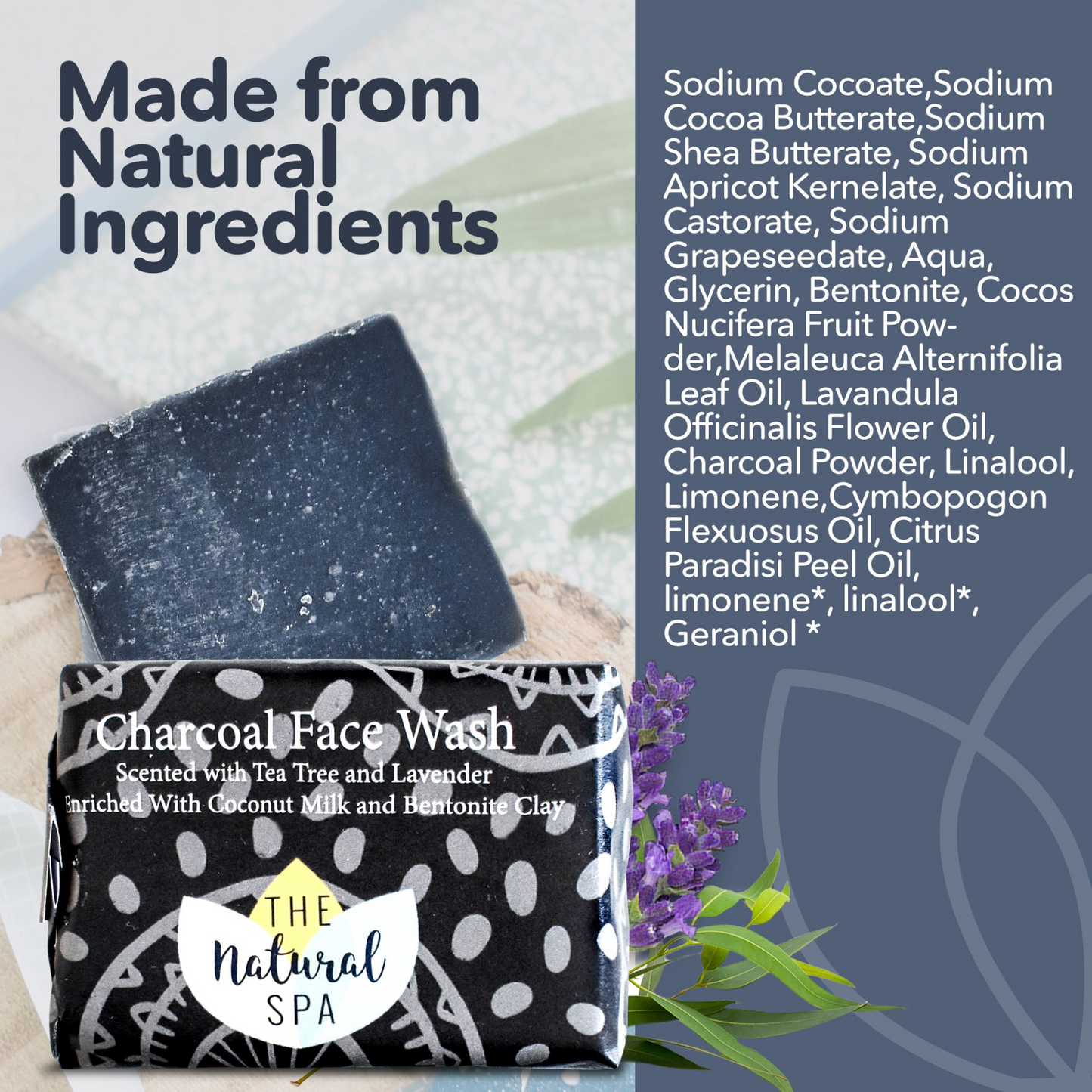 Charcoal Face Wash Bar - naturally detoxifying