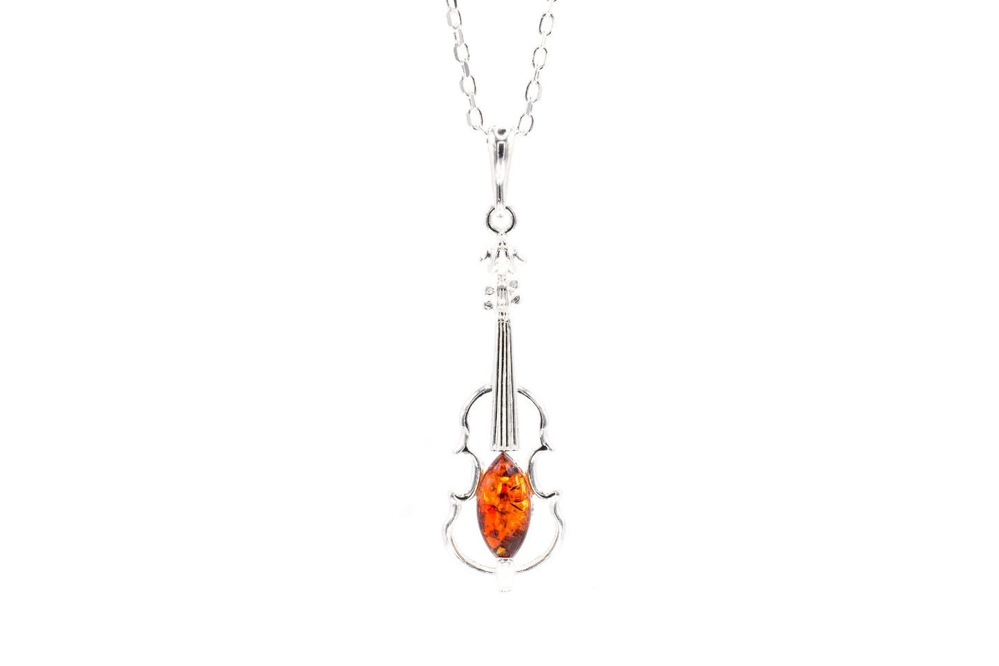 Amber Violin Pendant