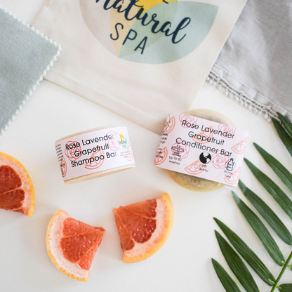 Rose Lavender Grapefruit Shampoo and Conditioner Bar set