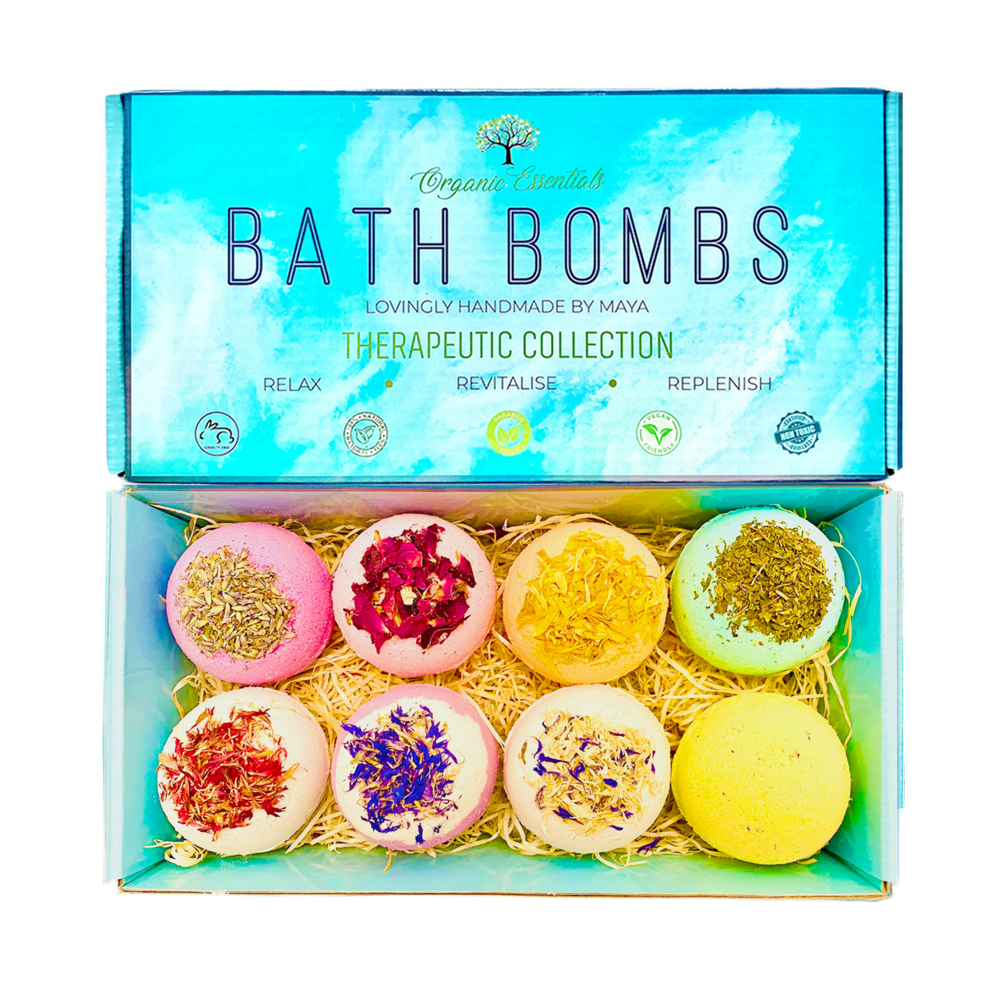 Luxury Therapeutic Natural Bath Bomb Gift Set