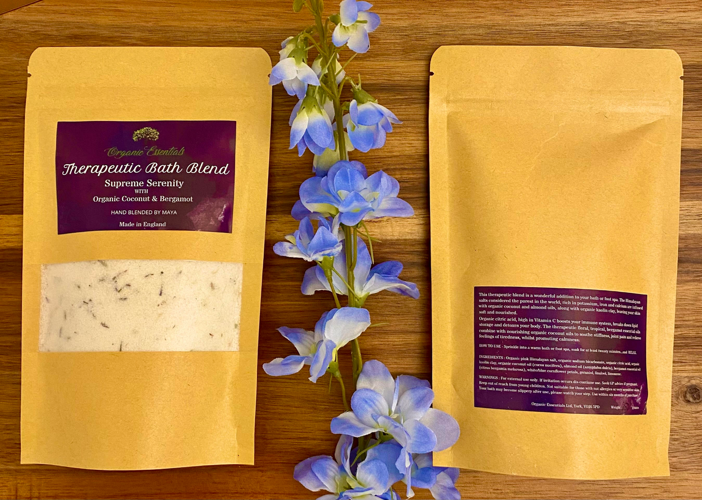 Eight 250g Luxury Natural Bath Blends in Eco-Pouch